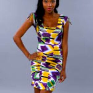 Y2K DEREON Fitted bodycon Razor Cut out back  Dress Beyonce M